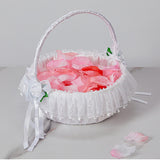Maxbell Wedding White Flower Basket Romantic for Festive Occasions Anniversary Event