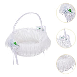 Maxbell Wedding White Flower Basket Romantic for Festive Occasions Anniversary Event