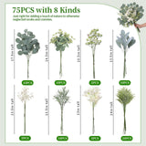 Maxbell Artificial Eucalyptus Leaves Stems Unique DIY Gift for Cafe Home Anniversary Style D