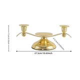 Maxbell Candle Holder Desktop Ornament Pillar Candle Stand for Hotel Festival Mantel Gold