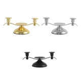 Maxbell Candle Holder Desktop Ornament Pillar Candle Stand for Hotel Festival Mantel Gold