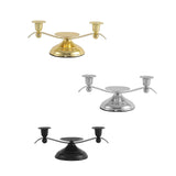 Maxbell Candle Holder Desktop Ornament Pillar Candle Stand for Hotel Festival Mantel Gold