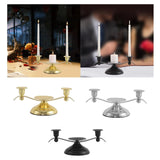 Maxbell Candle Holder Desktop Ornament Pillar Candle Stand for Hotel Festival Mantel Gold