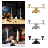 Maxbell Candle Holder Desktop Ornament Pillar Candle Stand for Hotel Festival Mantel Gold