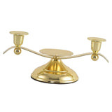 Maxbell Candle Holder Desktop Ornament Pillar Candle Stand for Hotel Festival Mantel Gold