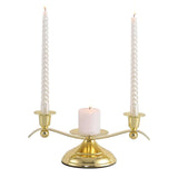 Maxbell Candle Holder Desktop Ornament Pillar Candle Stand for Hotel Festival Mantel Gold