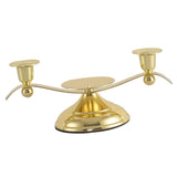 Maxbell Candle Holder Desktop Ornament Pillar Candle Stand for Hotel Festival Mantel Gold