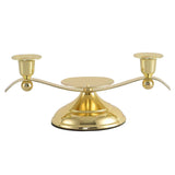 Maxbell Candle Holder Desktop Ornament Pillar Candle Stand for Hotel Festival Mantel Gold