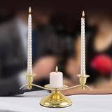 Maxbell Candle Holder Desktop Ornament Pillar Candle Stand for Hotel Festival Mantel Gold