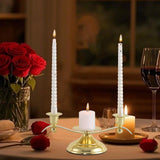 Maxbell Candle Holder Desktop Ornament Pillar Candle Stand for Hotel Festival Mantel Gold