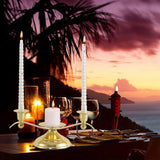 Maxbell Candle Holder Desktop Ornament Pillar Candle Stand for Hotel Festival Mantel Gold