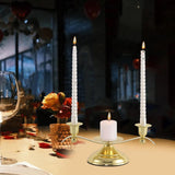 Maxbell Candle Holder Desktop Ornament Pillar Candle Stand for Hotel Festival Mantel Gold