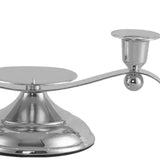 Maxbell Candle Holder Desktop Ornament Pillar Candle Stand for Hotel Festival Mantel Silver