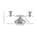 Maxbell Candle Holder Desktop Ornament Pillar Candle Stand for Hotel Festival Mantel Silver