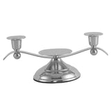 Maxbell Candle Holder Desktop Ornament Pillar Candle Stand for Hotel Festival Mantel Silver