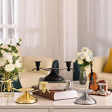 Maxbell Candle Holder Desktop Ornament Pillar Candle Stand for Hotel Festival Mantel Black