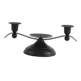 Maxbell Candle Holder Desktop Ornament Pillar Candle Stand for Hotel Festival Mantel Black
