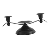 Maxbell Candle Holder Desktop Ornament Pillar Candle Stand for Hotel Festival Mantel Black