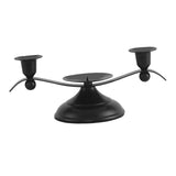 Maxbell Candle Holder Desktop Ornament Pillar Candle Stand for Hotel Festival Mantel Black