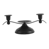 Maxbell Candle Holder Desktop Ornament Pillar Candle Stand for Hotel Festival Mantel Black