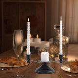 Maxbell Candle Holder Desktop Ornament Pillar Candle Stand for Hotel Festival Mantel Black