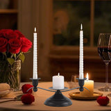 Maxbell Candle Holder Desktop Ornament Pillar Candle Stand for Hotel Festival Mantel Black