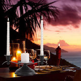 Maxbell Candle Holder Desktop Ornament Pillar Candle Stand for Hotel Festival Mantel Black