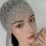 Maxbell Rhinestone Headpiece Cap Hair Accessories for Masquerade Parties Belly Dance