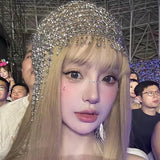 Maxbell Rhinestone Headpiece Cap Hair Accessories for Masquerade Parties Belly Dance