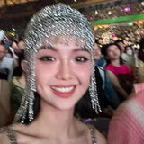 Maxbell Rhinestone Headpiece Cap Hair Accessories for Masquerade Parties Belly Dance
