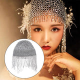 Maxbell Rhinestone Headpiece Cap Hair Accessories for Masquerade Parties Belly Dance