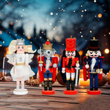 Maxbell 4 Pieces Nutcracker Figures Mini Doll Pendant for Thanksgiving Desktop Table