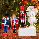 Maxbell 4 Pieces Nutcracker Figures Mini Doll Pendant for Thanksgiving Desktop Table