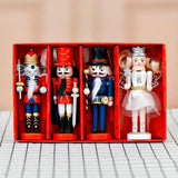 Maxbell 4 Pieces Nutcracker Figures Mini Doll Pendant for Thanksgiving Desktop Table