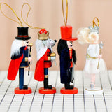 Maxbell 4 Pieces Nutcracker Figures Mini Doll Pendant for Thanksgiving Desktop Table