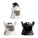 Maxbell Ghost Ceramic Candle Holder Handmade Tabletop Ornament for Kitchen Farmhouse