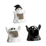 Maxbell Ghost Ceramic Candle Holder Handmade Tabletop Ornament for Kitchen Farmhouse