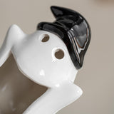 Maxbell Ghost Ceramic Candle Holder Handmade Tabletop Ornament for Kitchen Farmhouse