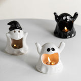 Maxbell Ghost Ceramic Candle Holder Handmade Tabletop Ornament for Kitchen Farmhouse