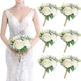 Maxbell Bridal Wedding Bouquet Florals Artificial Flowers for Church Graduation Home
