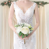 Maxbell Bridal Wedding Bouquet Florals Artificial Flowers for Church Graduation Home
