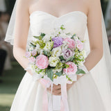Maxbell Bride Bridesmaid Wedding Bouquet Handmade Romantic for Wedding Party Holiday