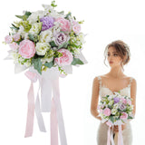 Maxbell Bride Bridesmaid Wedding Bouquet Handmade Romantic for Wedding Party Holiday