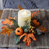 Maxbell Thanksgiving Candle Ring Tabletop Rustic Ornament for Holiday Halloween