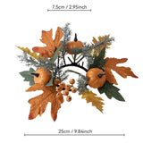 Maxbell Thanksgiving Candle Ring Tabletop Rustic Ornament for Holiday Halloween