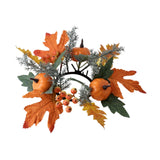 Maxbell Thanksgiving Candle Ring Tabletop Rustic Ornament for Holiday Halloween