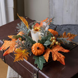 Maxbell Thanksgiving Candle Ring Tabletop Rustic Ornament for Holiday Halloween