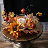 Maxbell Candle Ring Artificial Wreath Fall Wreath for Festival Living Room Farmhouse