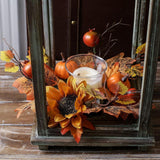 Maxbell Candle Ring Artificial Wreath Fall Wreath for Festival Living Room Farmhouse