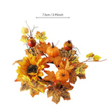 Maxbell Candle Ring Artificial Wreath Fall Wreath for Festival Living Room Farmhouse